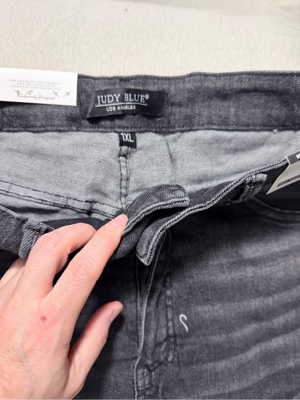 Judy Blue Charcoal Black Denim Cutoff Shorts - Picture 2 of 3
